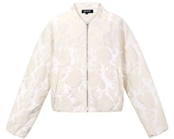 Dames bomberjas met bloemenprint - casual jas van geweven polyester voor herfst en winter