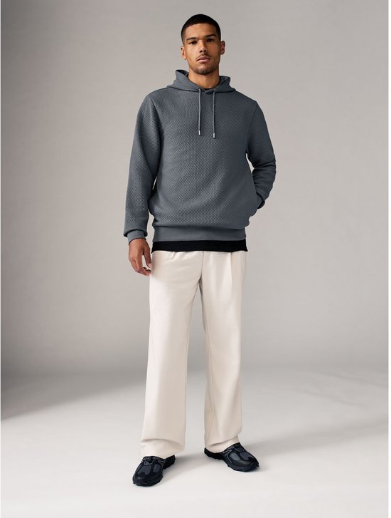 Next - Heren - Pullover-hoody met textuur - Grijs