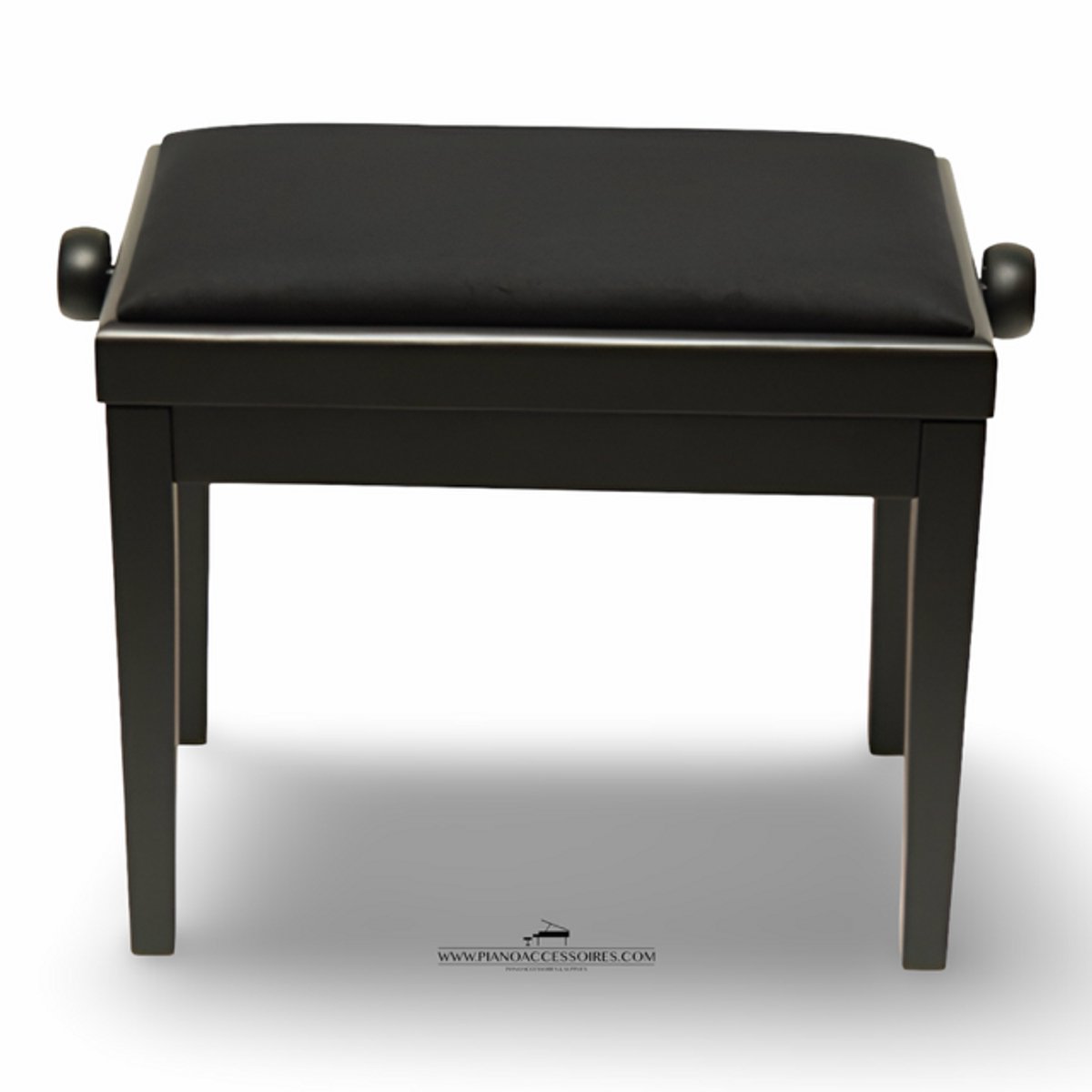 Pianobank GPPD Model 3 Zwart Mat, zwarte stofzitting
