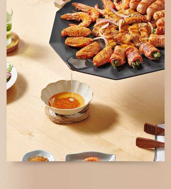 Knobbout , Compacte Elektrische Grillplaat< HotPot - 44 cm, Rookvrij en Efficiënt — afbeelding 5