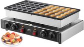 Poffertjes - Professionele Poffertjesmaker - Poffertjespan - 50 stuks- temperatuur en timer - RVS antiaanbaklaag