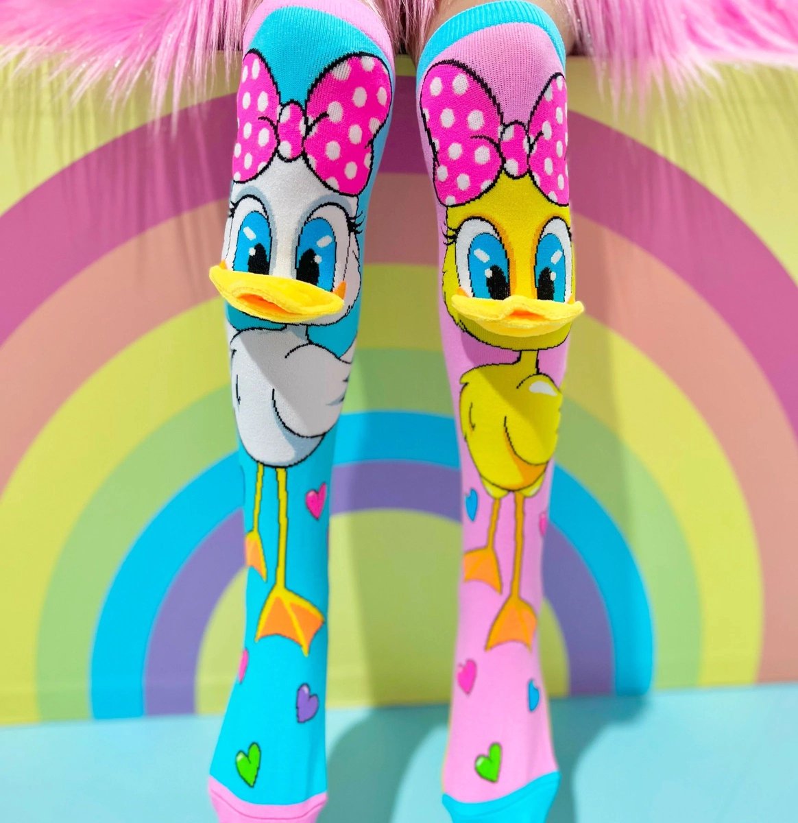 Madmia Fluffy Duck Sokken - Kinder Sokken - Eenden Sokken - Hoge Sokken - One Size
