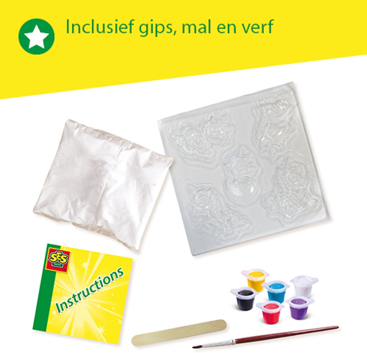SES Creative Gieten en Schilderen Set - Baby Unicorns met Verf - Voor Meisjes vanaf 5 Jaar - Knutselen - Schoencadeautjes Sinterklaas — cadeau in Hobby - foto 5