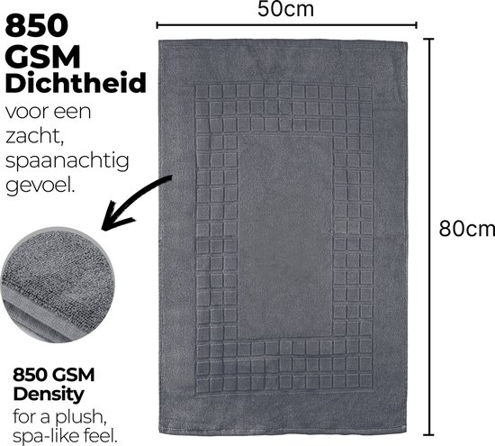 etérea Carli badmat-set Grafiet 50x80 cm Badvorleger 2-delig