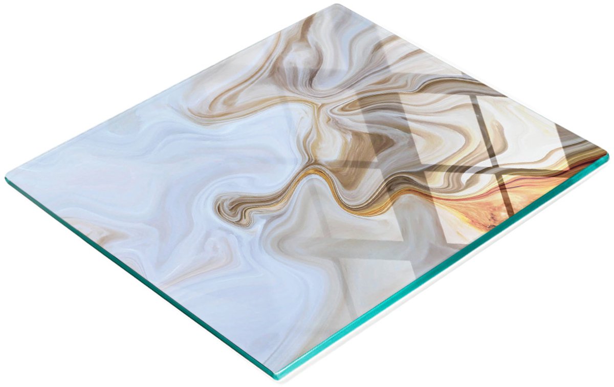 Multifunctionele decoratieve snijplank voor de keuken met marmerpatroon, 60x52 cm