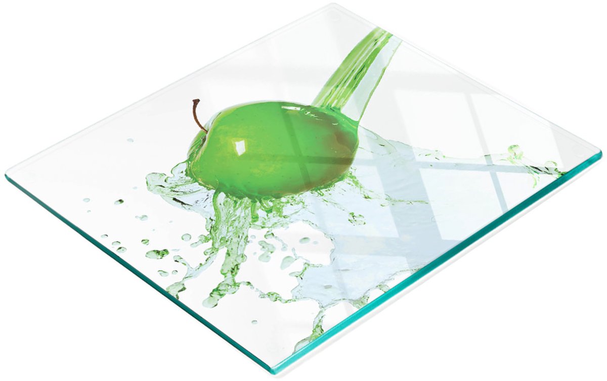 Decoratieve glazen serveerplank voor snacks, appels en water, 60x52 cm