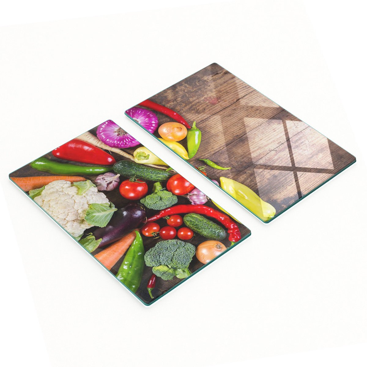 Multifunctionele decoratieve groenteplanken voor in de keuken, gehard staal, 2x30x52 cm