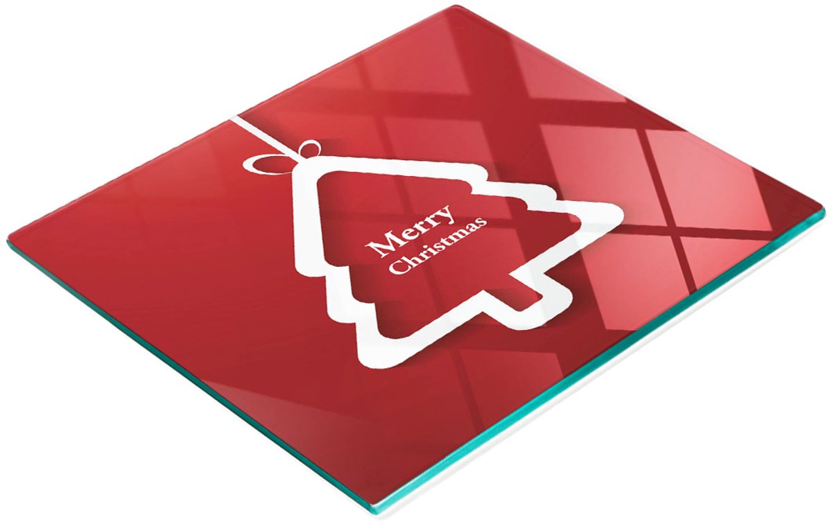 Multifunctionele decoratieve plank voor de keuken, gehard glas, kerstboom, 60x52 cm