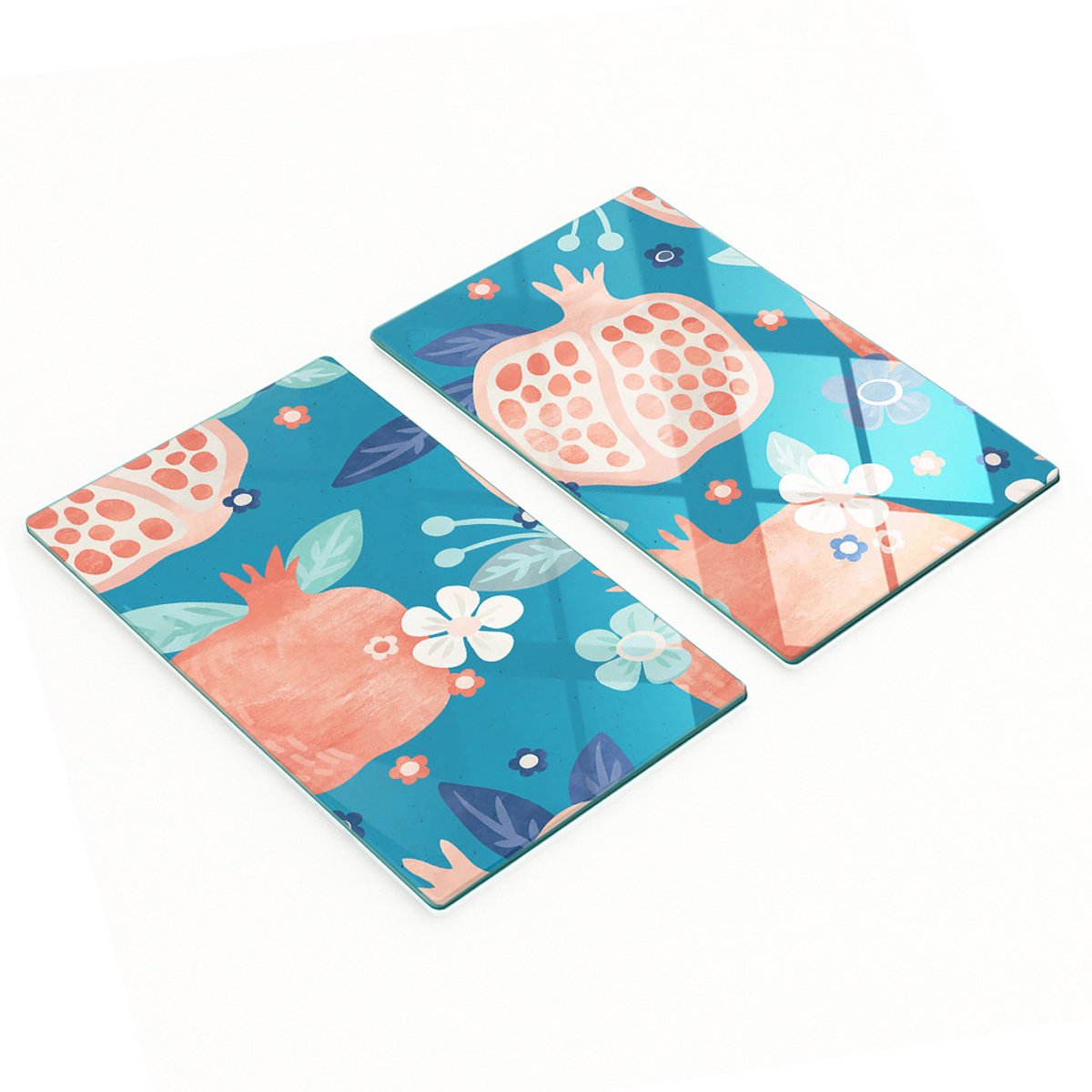 Multifunctionele decoratieve glazen borden met fruitprint 2x30x52 cm