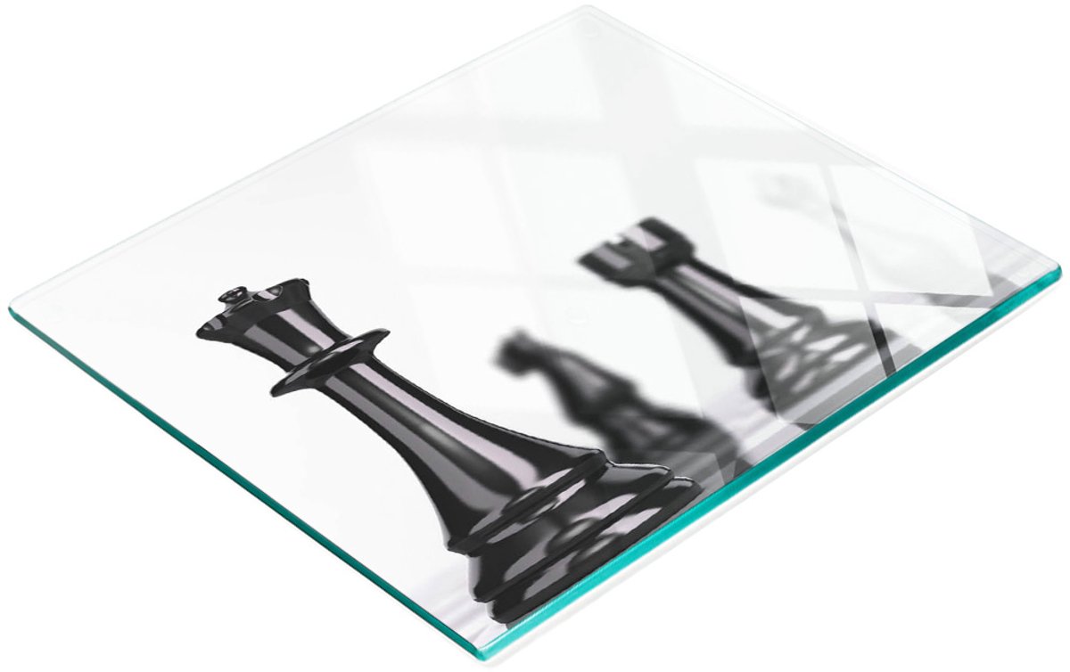 Multifunctioneel decoratief glazen schaakbord voor in de keuken, 60x52 cm