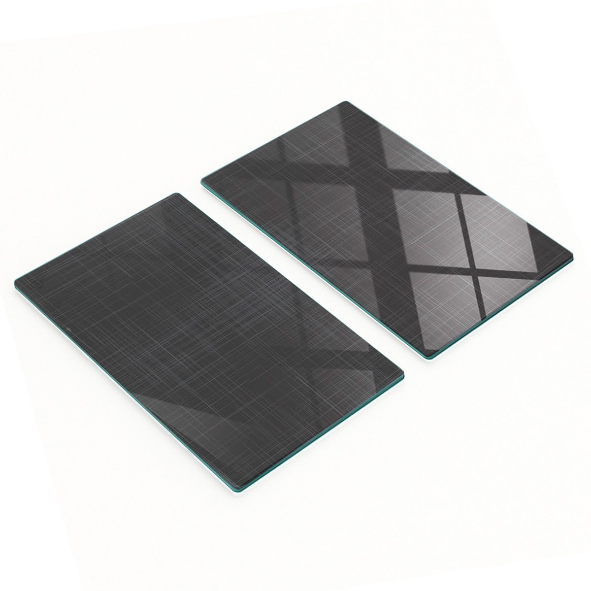 Decoratieve serveerplanken van glas met linnenstructuur, 2x30x52 cm