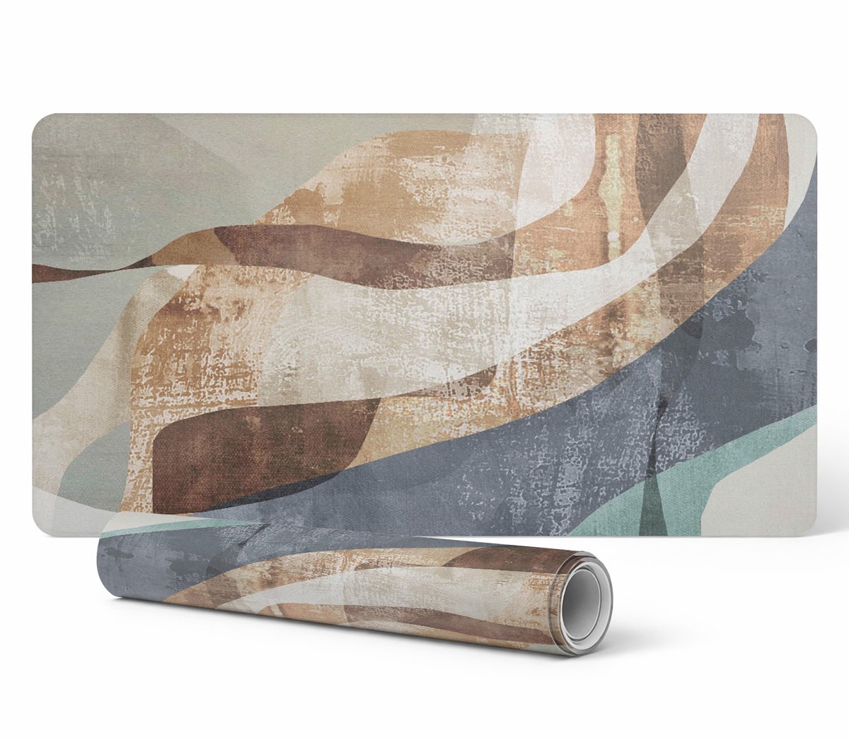 Decoratieve tafelmat met hoogwaardige print van abstracte golven, 120x60 cm