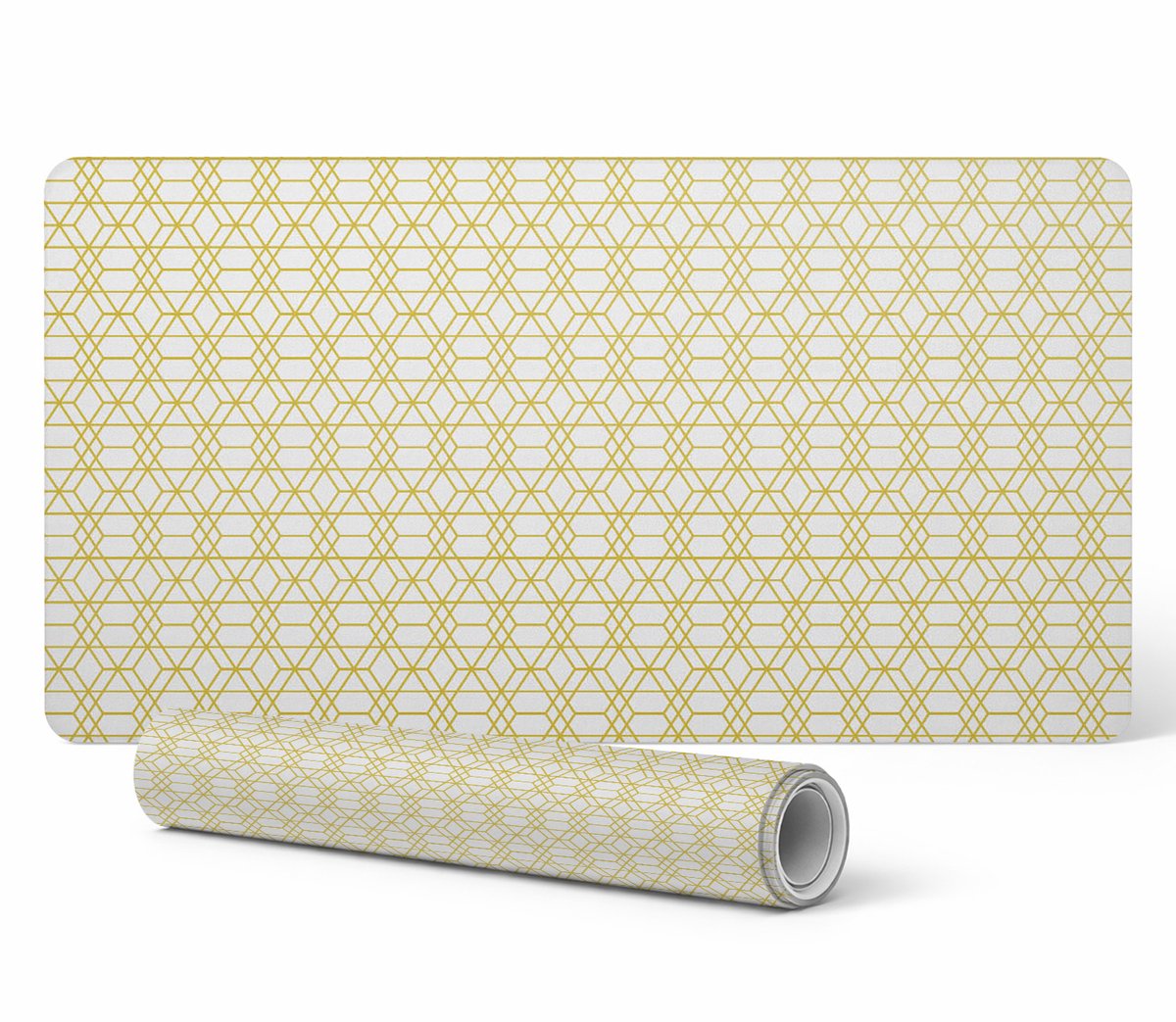 Moderne vinyl toetsenbordmat met geometrisch ruitpatroon, 100x50 cm