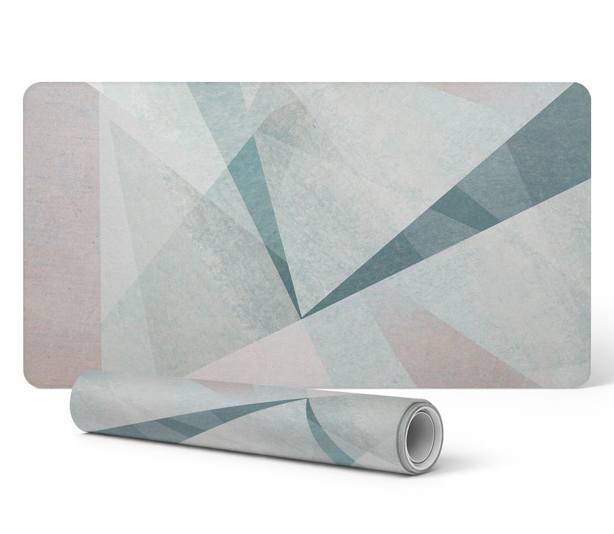 Moderne beschermende toetsenbordmat met geometrische vormen, 100x50 cm