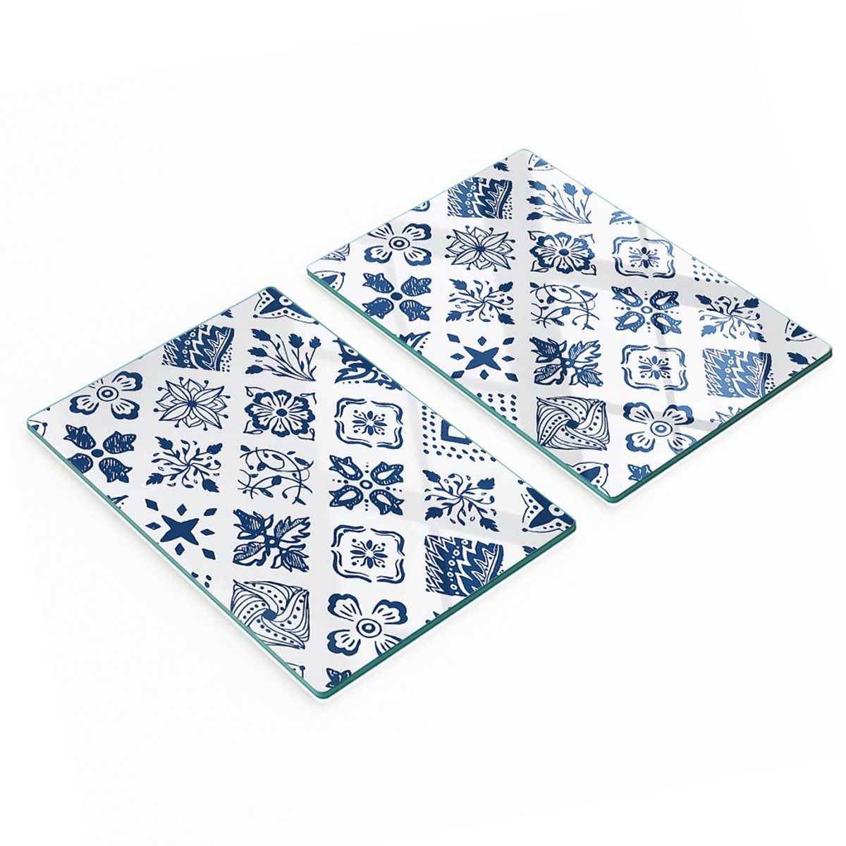 Decoratieve snijplanken van gehard glas met bloemenpatroon, 2x40x52 cm