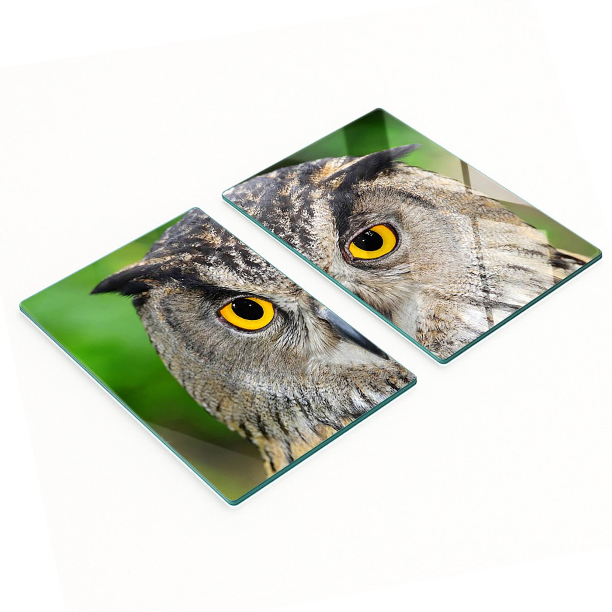 Multifunctionele decoratieve keukenplanken van gehard glas met uilmotief, 2x40x52 cm