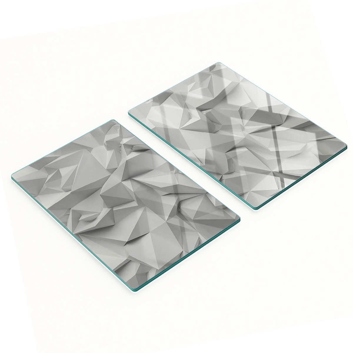 Set van gehard glazen keukenplanken met 3D-afbeeldingen, 2x40x52 cm