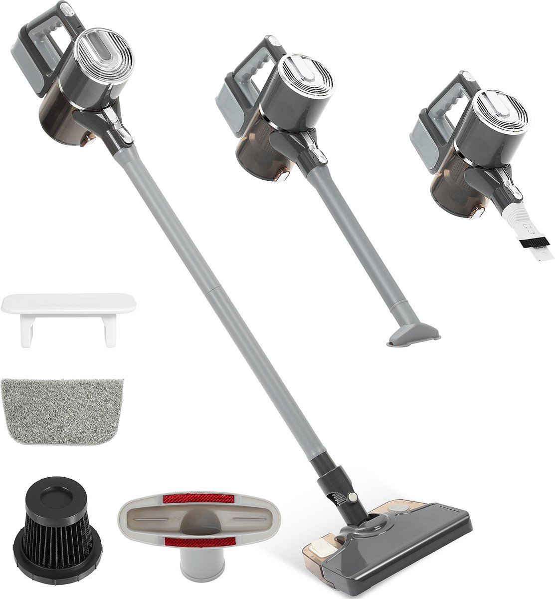 Draadloze Steelstofzuiger – 32000Pa Krachtige Zuigkracht – 1800mAh Accu & 900ml Stofbak – Lichtgewicht voor Harde Vloeren, Tapijt & Huisdierhaar – Inclusief Accessoires