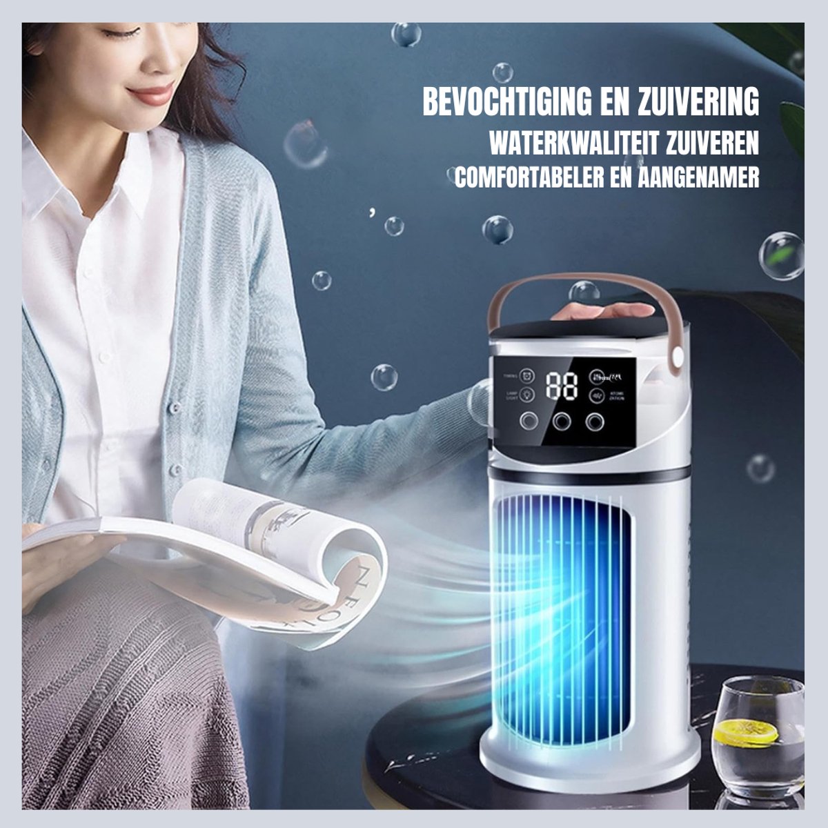 Aurixi® Airco Zonder Afvoerslang - Luchtkoeler - Aircooler - 7 Standen - Mobiel - Wit - 16cm x 16cm x 16cm – foto 4
