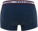 Navy boxer met rode band met 'JACK & JONES' logo.