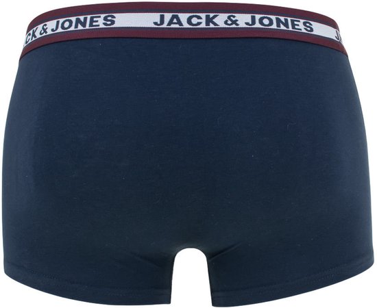 Navy boxer met rode band met 'JACK & JONES' logo.