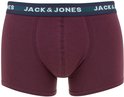 Bordeauxrode boxer met donkergroene en witte 'JACK & JONES' tailleband.