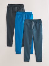 Next - Jongens - Set van 3 slim-fit joggingbroeken - Blauw