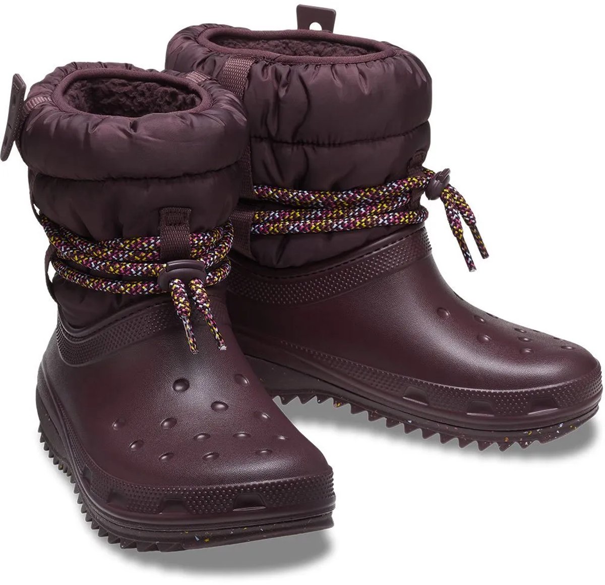 Crocs Classic Neo Puff Luxe Boot /Donkerrood US W5 Bruin