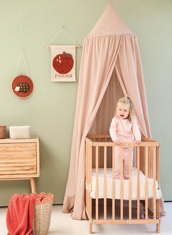 Nougat Hemeltje voor Kinderkamer - Klamboe voor Wieg, Bed & Speelkamer - Hemel Sluier voor Babybed - Rond Hemelbed voor Baby — afbeelding 4