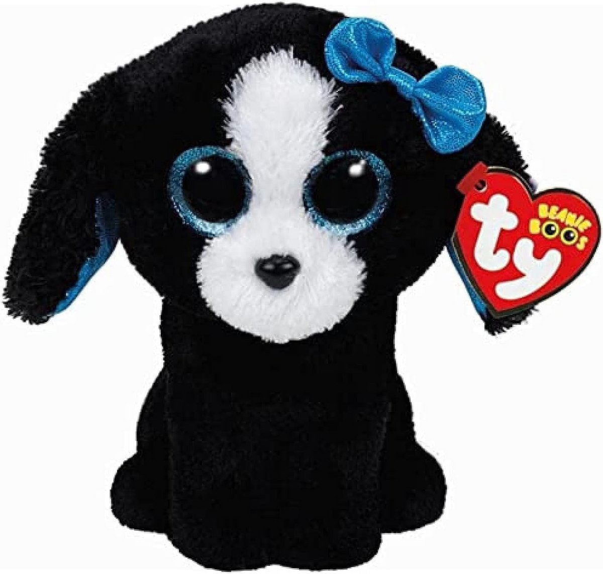 Zwarte Glitterogen Hond - 15 cm