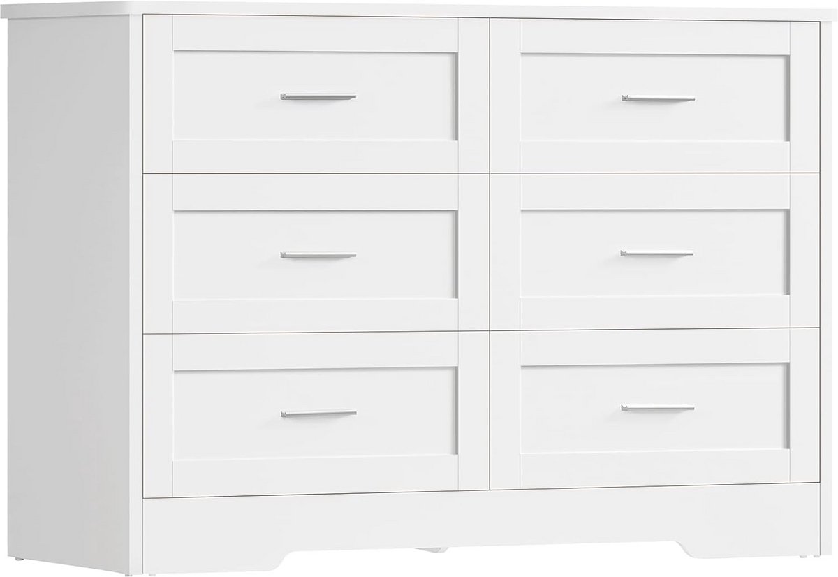 Ladekast met 6 Lades voor Slaapkamer en Woonkamer - Multifunctionele Opbergkast Wit