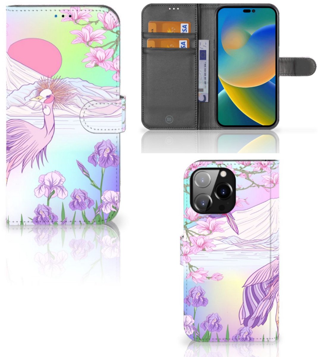 iPhone 14 Pro Max Telefoonhoesje met Pasjes Bird