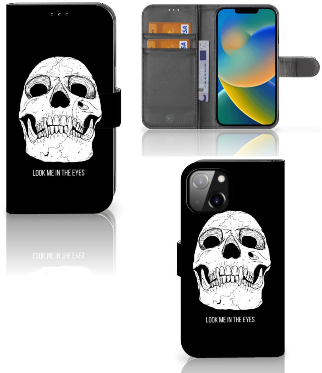Telefoonhoesje met Naam Apple iPhone 14 Skull Eyes