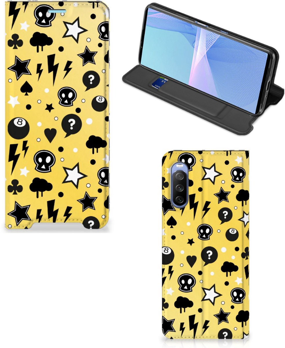 Mobiel BookCase Sony Xperia 10 III Punk Geel