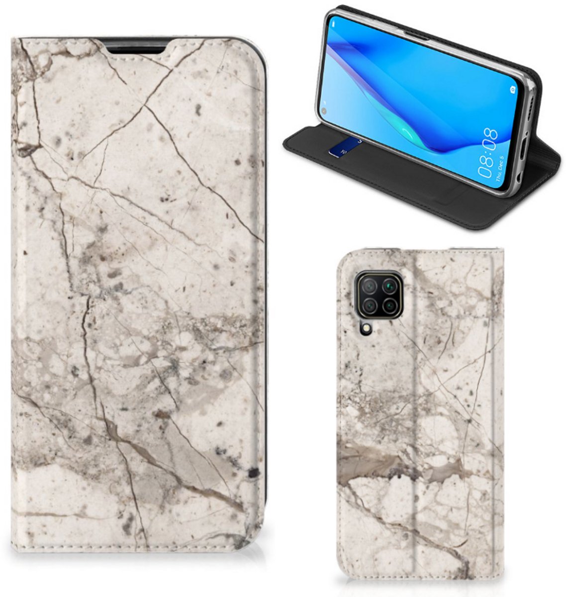 Huawei P40 Lite Standcase Marmer Beige