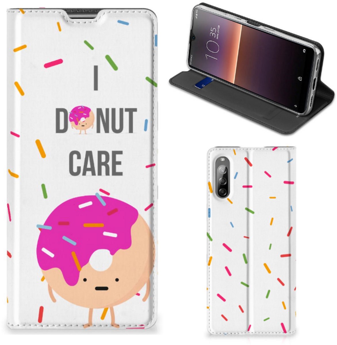 Sony Xperia L4 Flip Style Cover Donut Roze