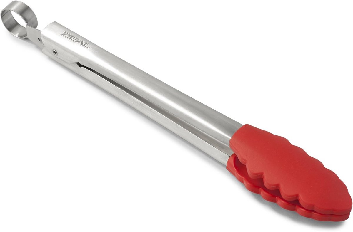 Siliconen keukentang met RVS handvat - 26 cm - Rood