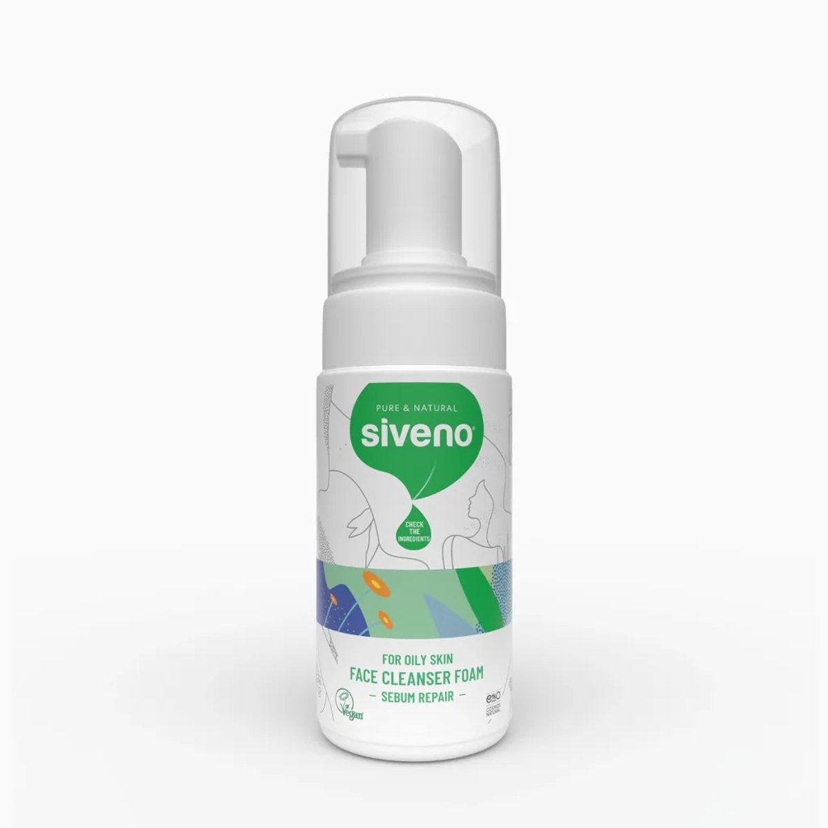 Siveno Natuurlijke Reinigende Gezichtsschuim voor Vette & Acnegevoelige Huid, 100 ml