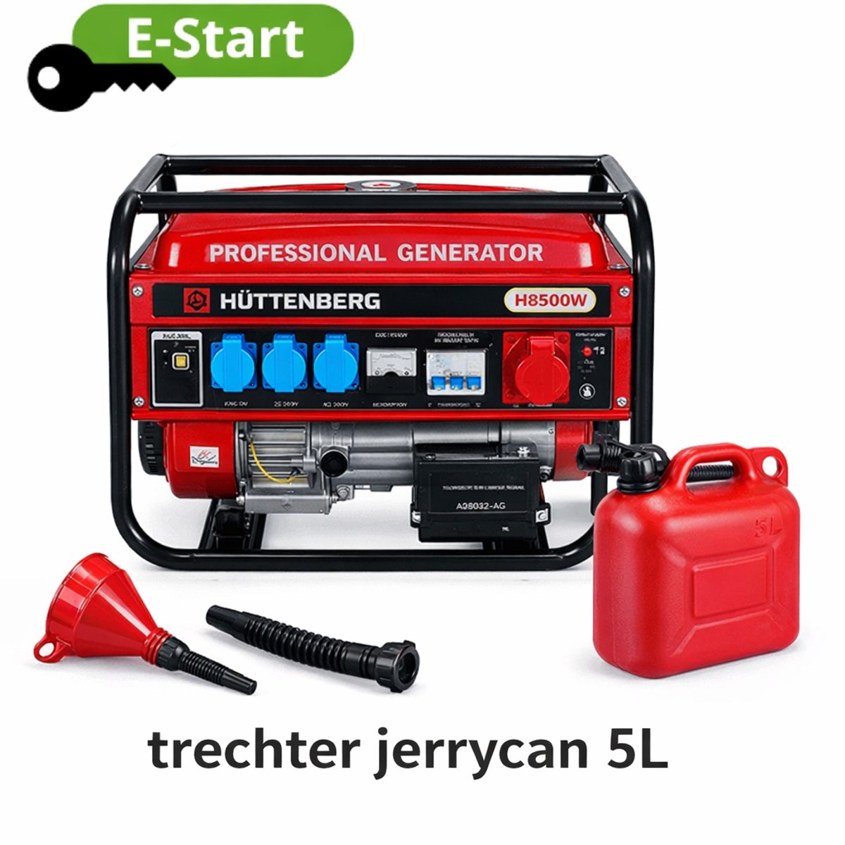 Hüttenberg H8500W Benzine Generator 2.5kW - Elektrische start – Noodstroom - aggregaat