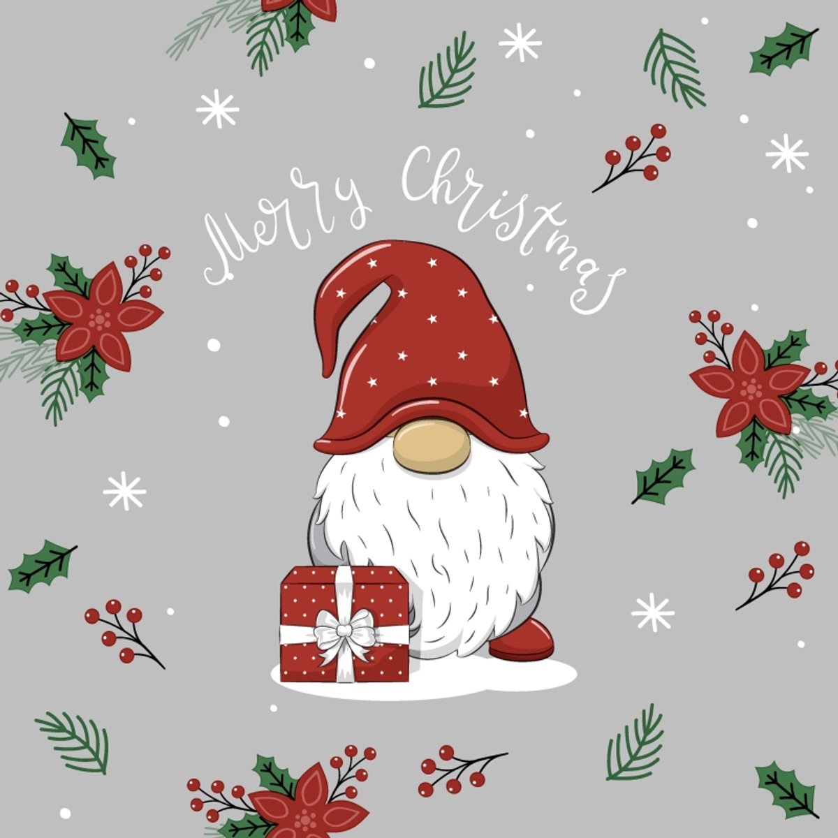 P+D - Lunch servetten - Tomte with Gifts