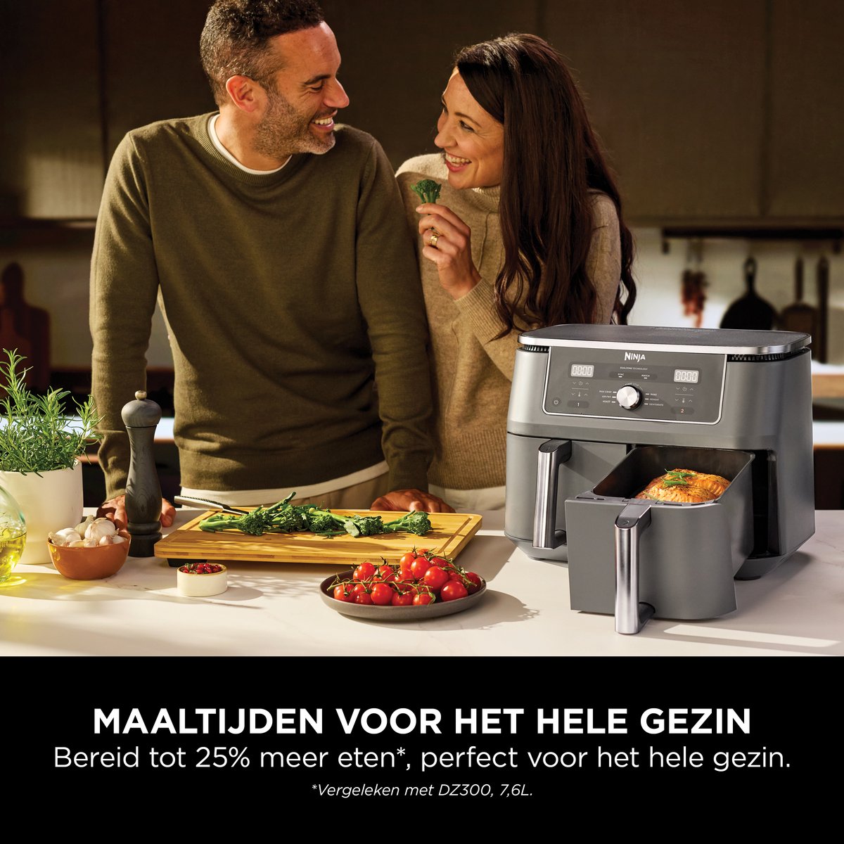 Ninja Dubbele Airfryer XXL - 9.5 L - Nieuw 2026 Model - 40 tot 240 Graden - 2470 W Vermogen - Dual Zone Technologie - DZ400EU — afbeelding 2
