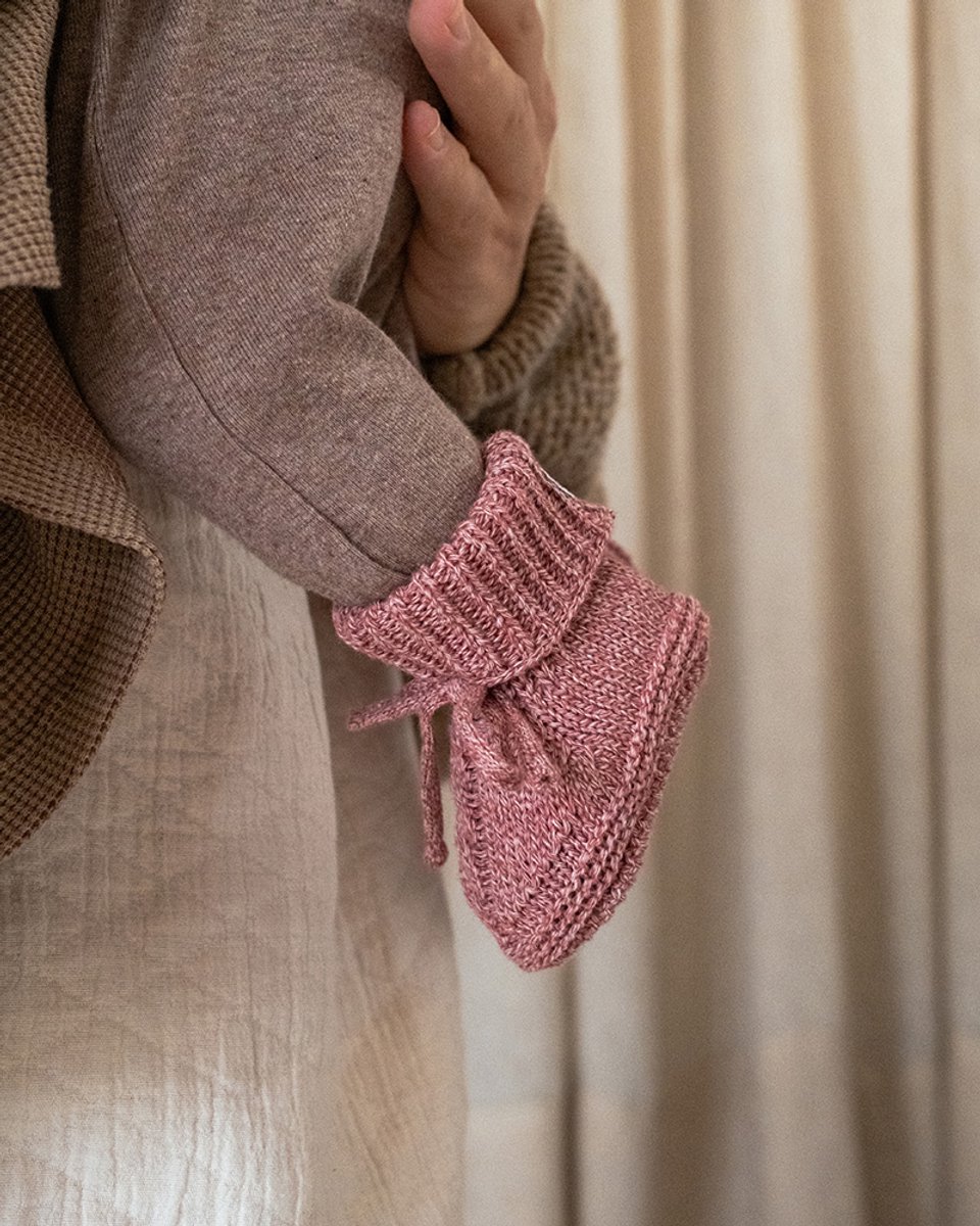 Lodger - Baby Slofjes Gebreid - Rood - 0-6 Maanden - Katoen - Newborn Slofjes & Babysokjes
