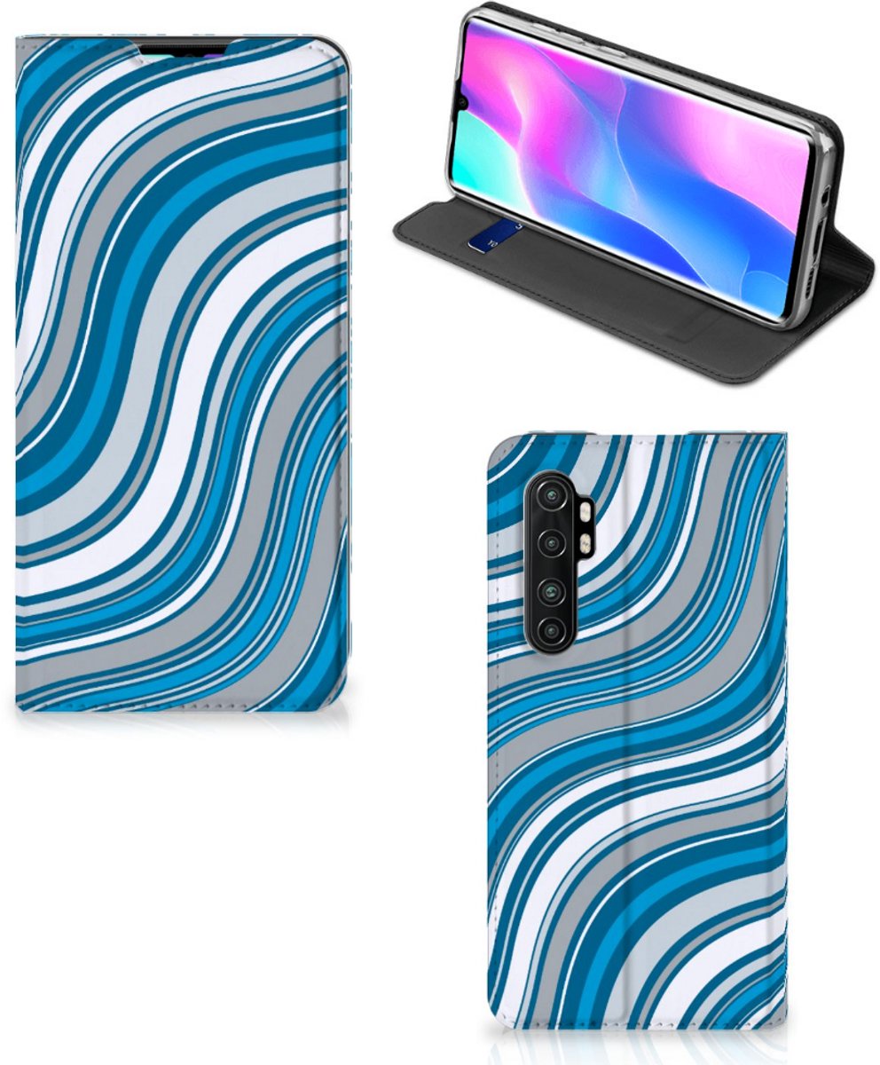 Xiaomi Mi Note 10 Lite Hoesje met Magneet Waves Blue