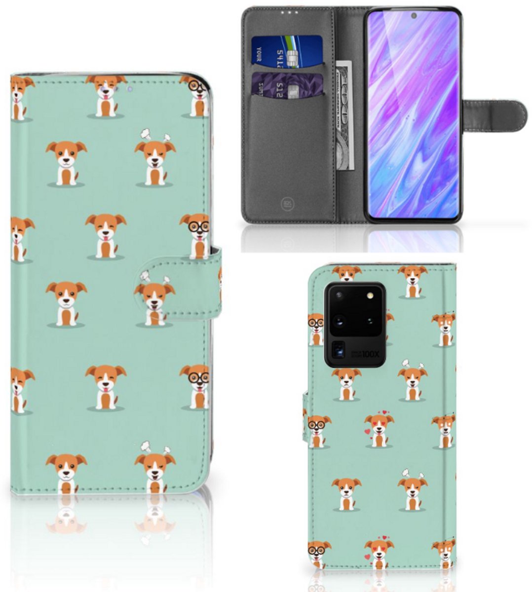 Samsung Galaxy S20 Ultra Telefoonhoesje met Pasjes Pups