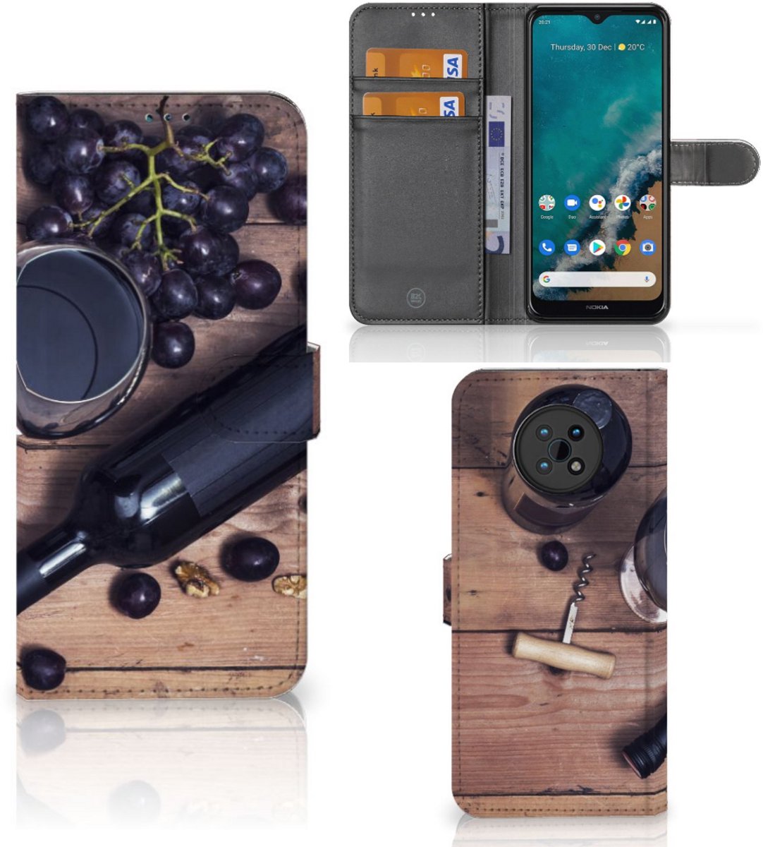 Nokia G50 Book Cover Wijn