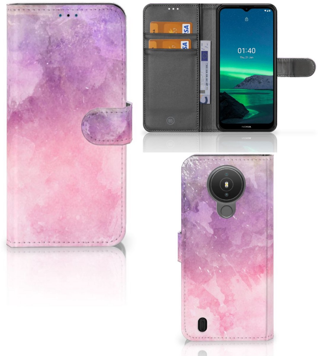 Hoesje Nokia 1.4 Pink Purple Paint