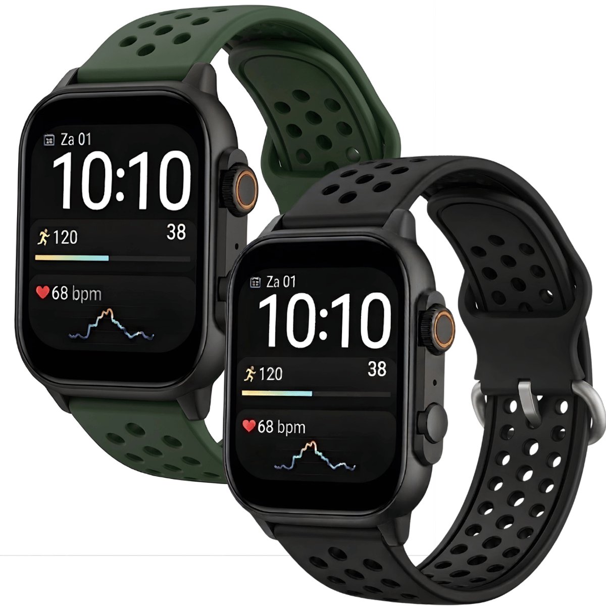 Cinturio Commander Smartwatch - Twee bandjes Aero Green & Aero Black - Omoled Scherm - Voor heren en voor dames