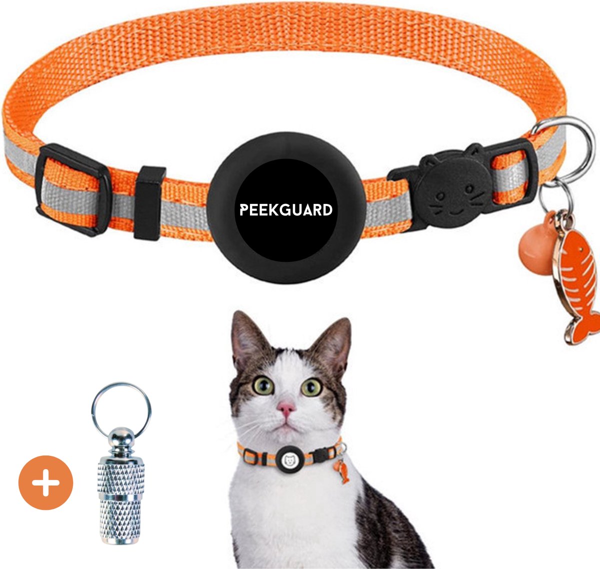 Bol.com PEEKGUARD® Halsband voor katten - Kattenhalsband met GPS-Houder - Kattenbandje Reflecterend en Comfortabel - Veiligheids... aanbieding