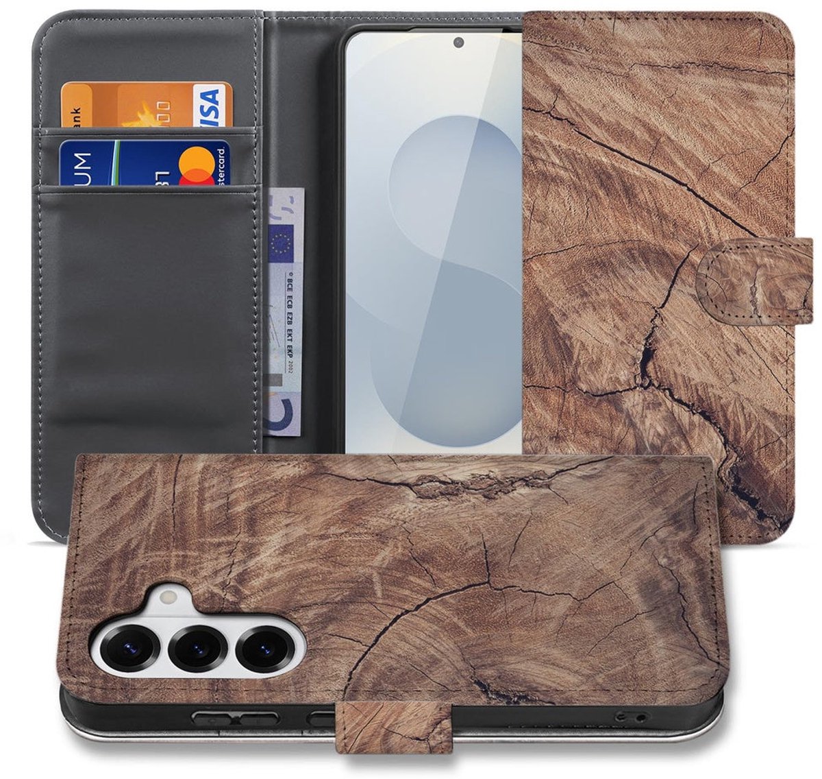 Book Case voor Book Case Samsung Galaxy S26 Plus Boomstam Bruin