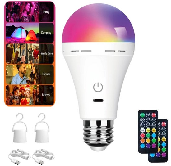 Twee LED lampen Per Verpakking Driekleurig RGB Oplaadbaar Via USB twee-led-lampen-per-verpakking-driekleurig-rgb-oplaadbaar-via-usb